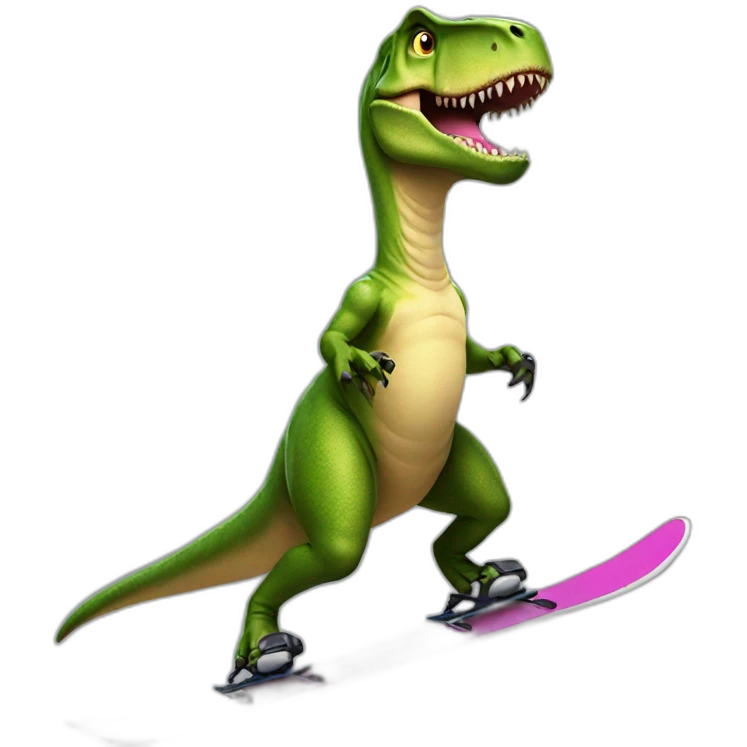 T-rex on skis emoji
