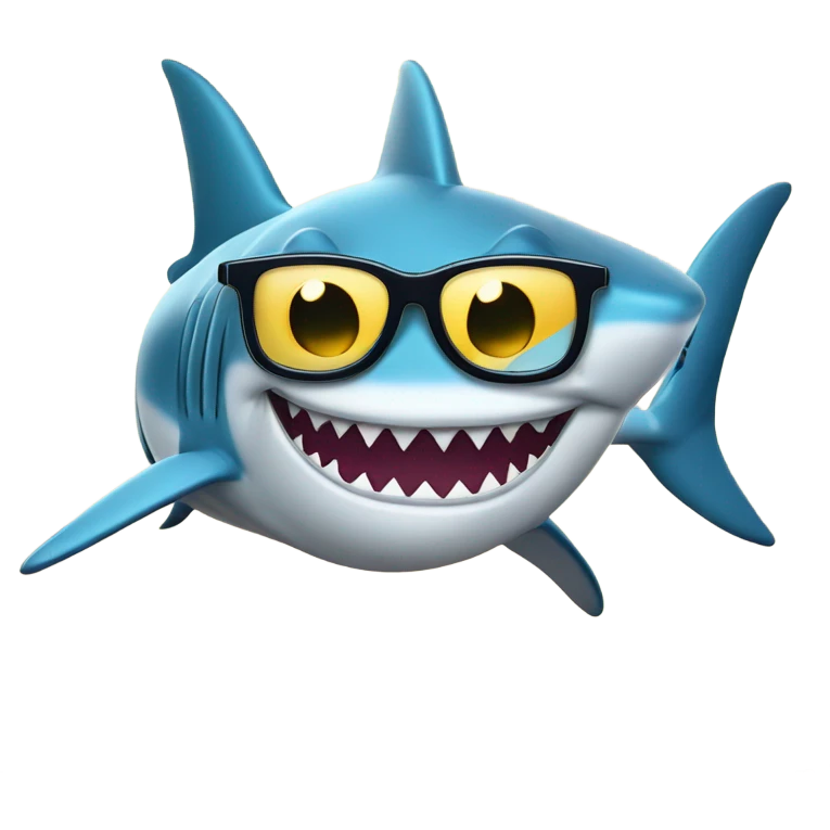 Nerd shark emoji