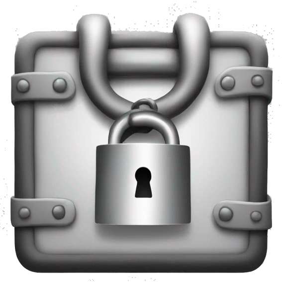 locked black and white emoji