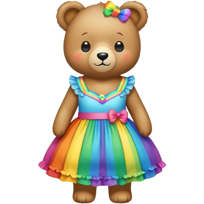 Rainbow bear in a dress emoji
