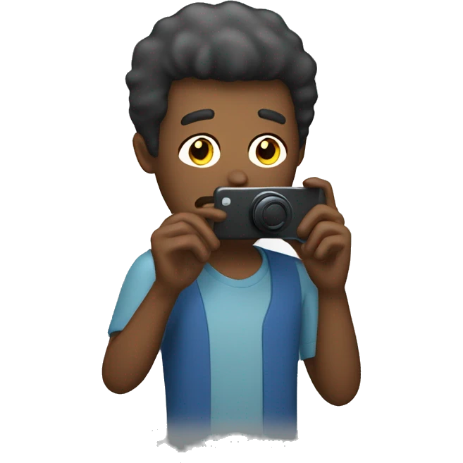 man recording with phone camera emoji