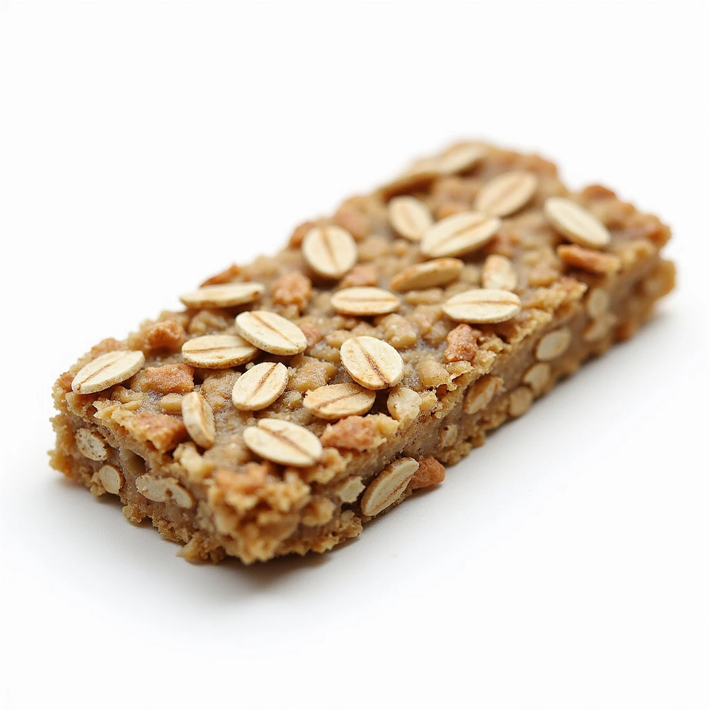 realistic oatmeal bar with visible oats, appetizing, isolated on white background emoji