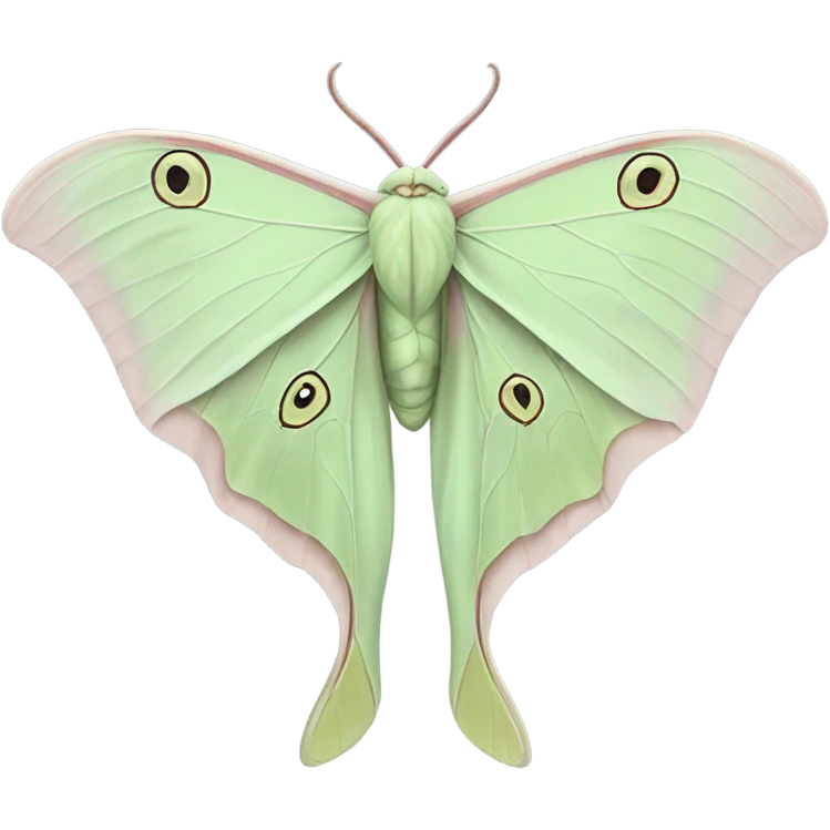 Luna moth gray emoji