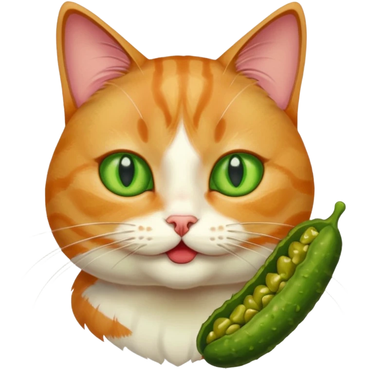 Cat eating pickles emoji