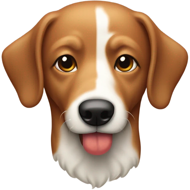 Un perro salchicha color café con un lazo emoji
