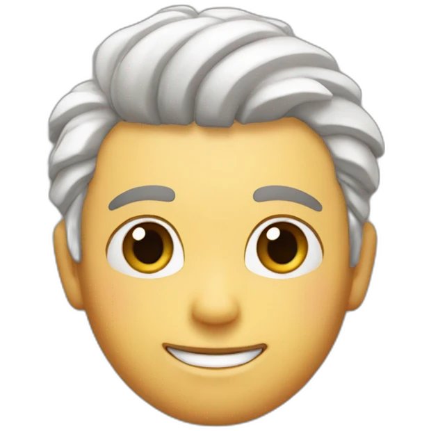 Chico con el pelo de lado color cafe y piel blanca bonito emoji