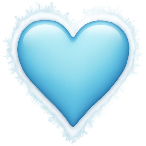 Light blue heart with snow on top of it emoji