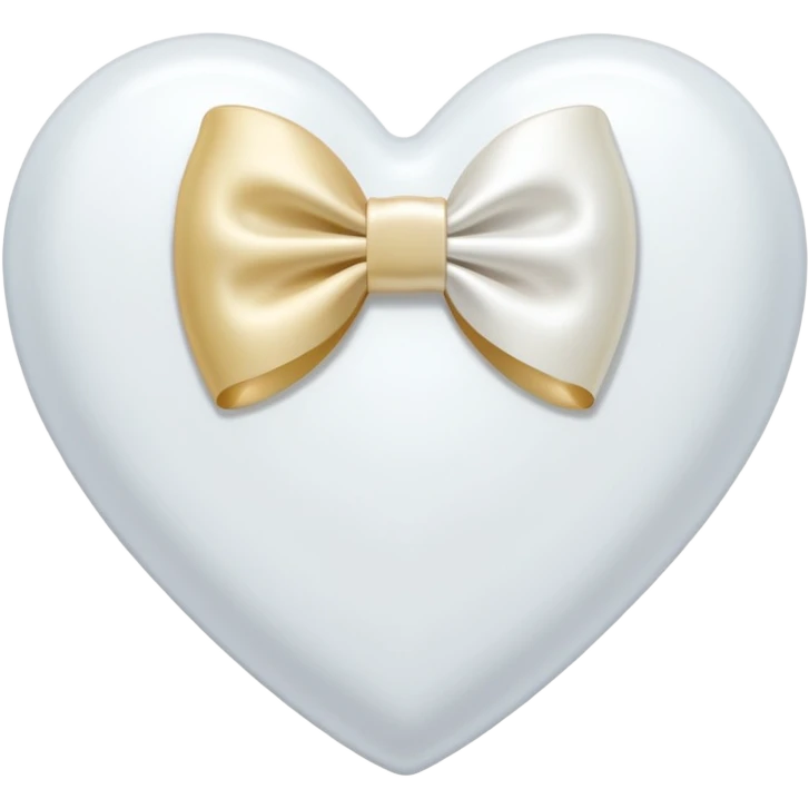 white heart with a white bow on it emoji
