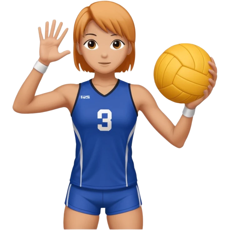 volleyball player, anime, with volleyball ball emoji
