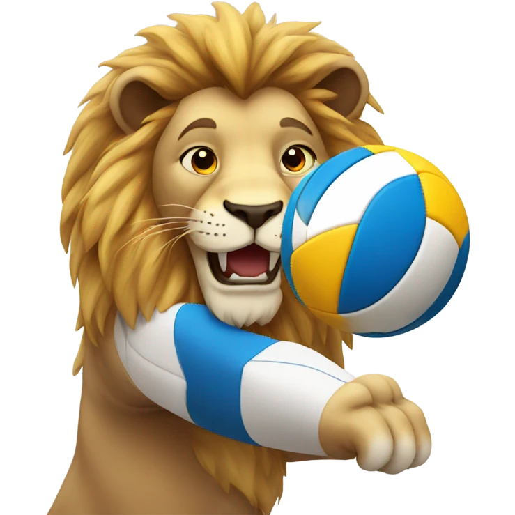 Lion playing volleyball  emoji