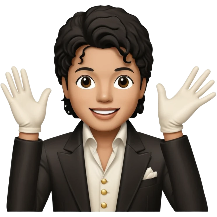 michael jackson is singing with mirco and white glove emoji