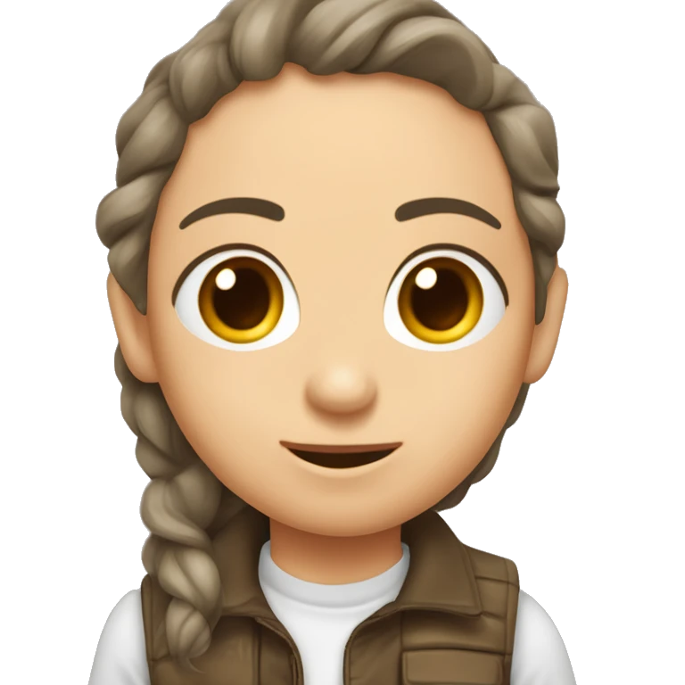 Девушка с русыми волосами белой кожей и карими глазами  emoji