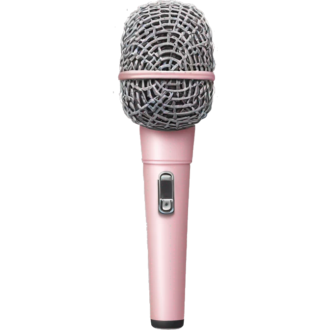 pastel pink realistic microphone emoji