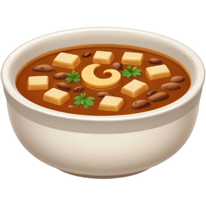 simple brown soup in a white bowl emoji