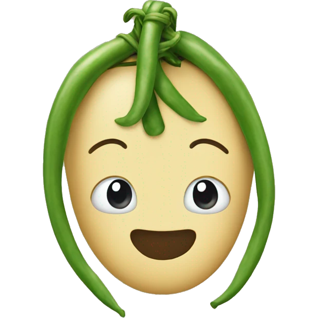 Personified string bean emoji