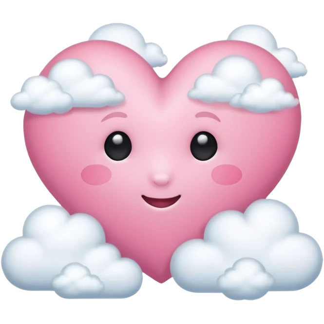 pink heart with clouds around it emoji
