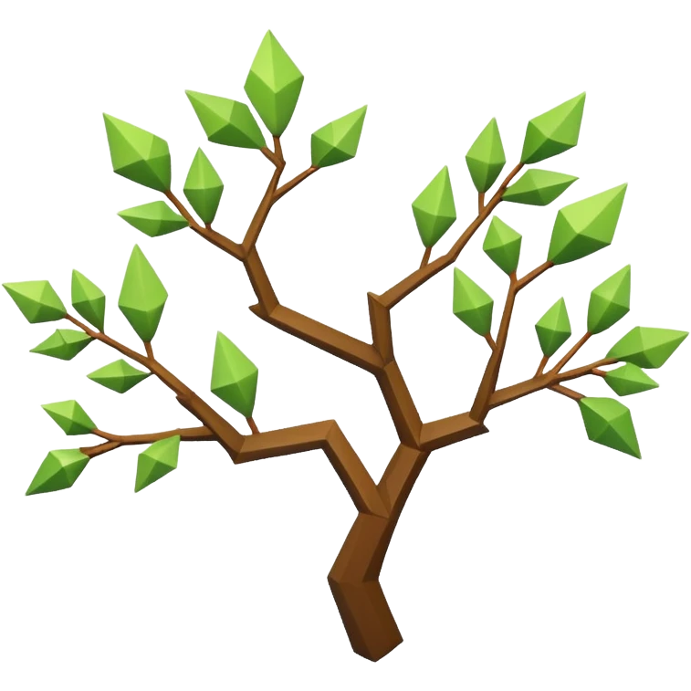 low poly branch white mystical  emoji