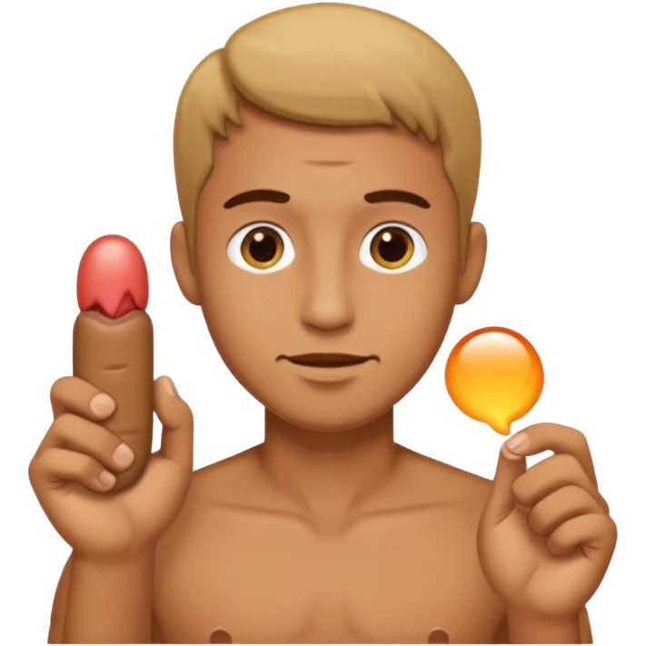 Guy stroking his penis  emoji