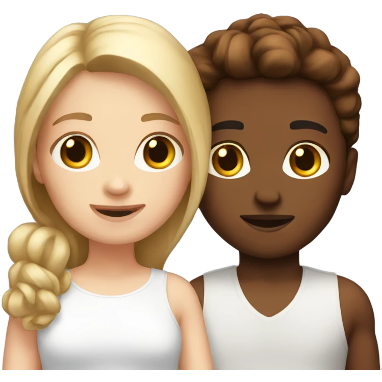 best friends both white with brown hair emoji