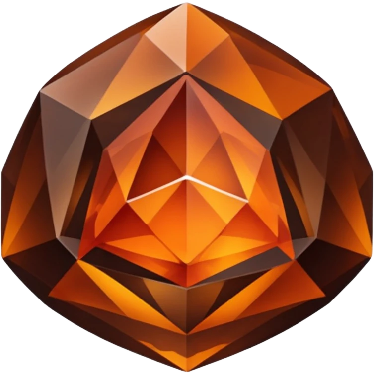 chatoyant gemstone crystla layered colors dark brown and dark orange 3d png background matte emoji