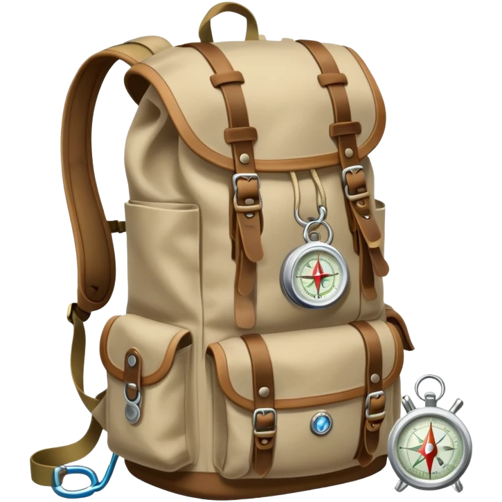 explorer backpack with adventure gear emoji