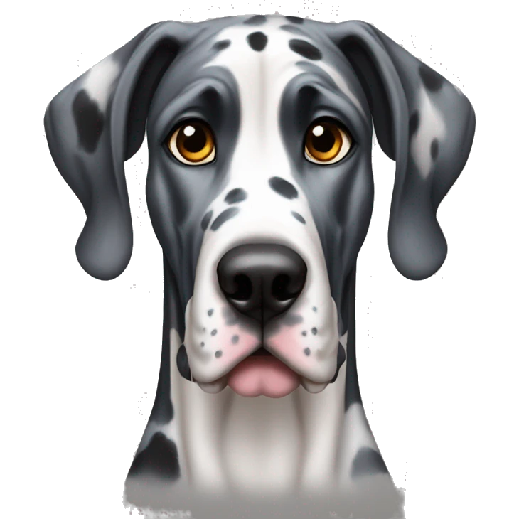 Harlequin Great dane with blue eyes emoji