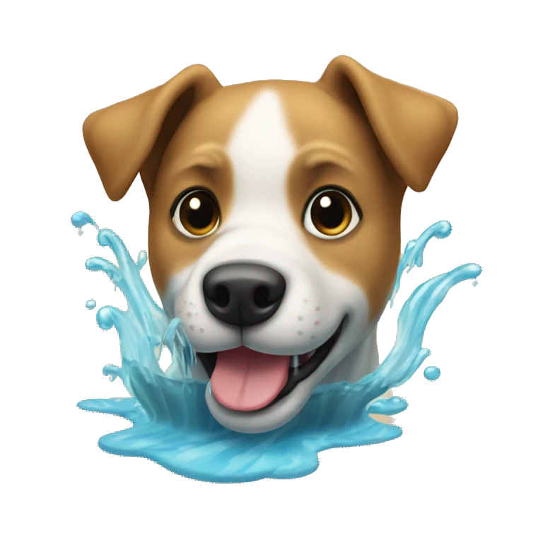 Perro en el agua emoji