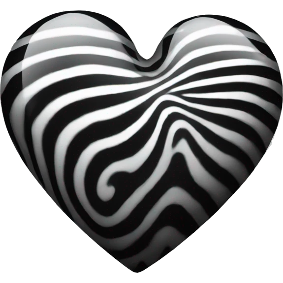a black swirl glass heart emoji