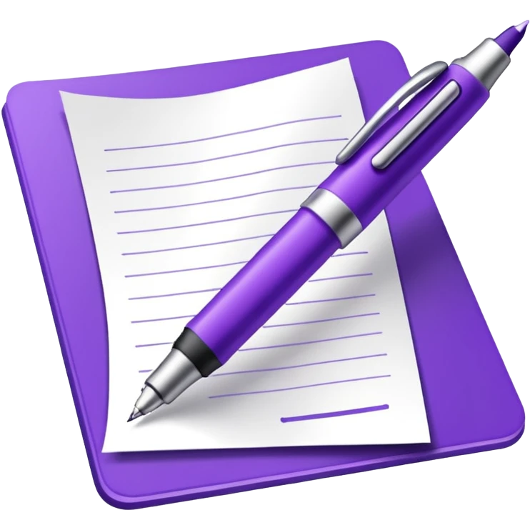 purple pen on paper emoji emoji