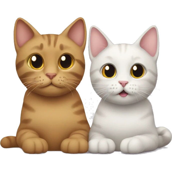 Two cats missing each other emoji