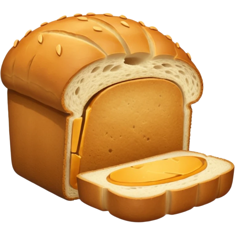 no no just a simple bread load with sliced 2 slice on ground and no eye or face on brea  emoji