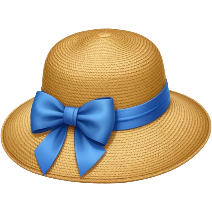 lady's hat with a blue bow emoji