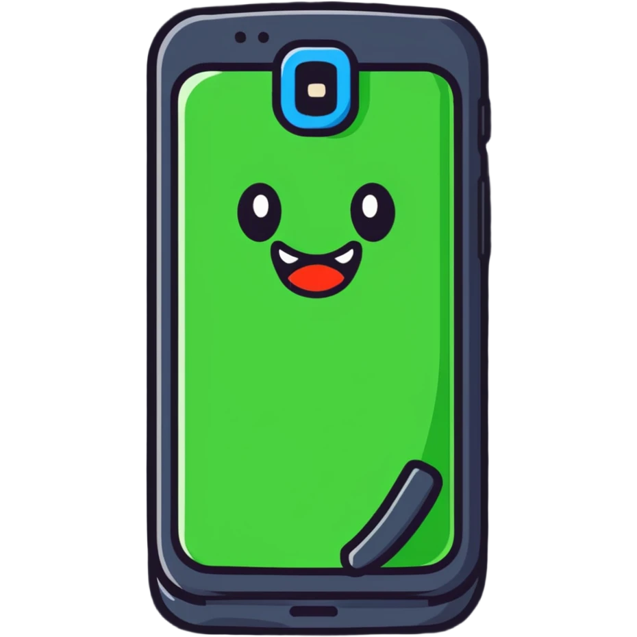 mobile phone with bite mark logo emoji