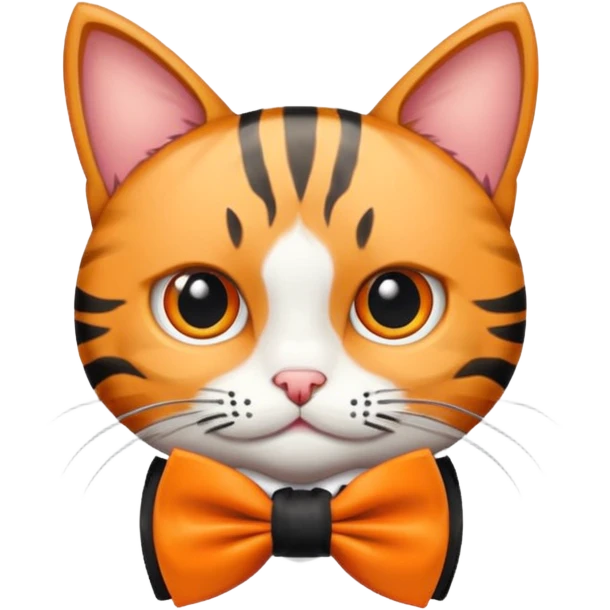 Tabby cat with Halloween bow tie emoji