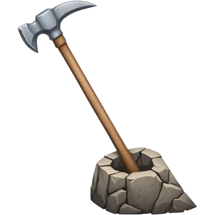 stone hoe, ancient, stick emoji