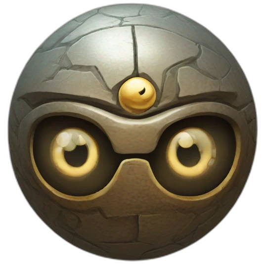 3d sphere with a cartoon Iron Golem skin texture with Eye of Horus emoji