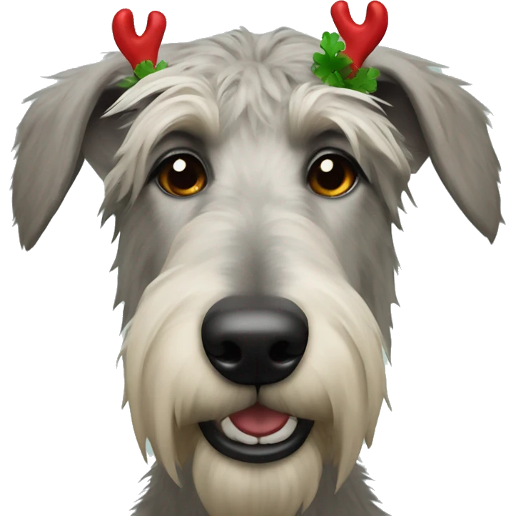  Irish wolfhound dog with reindeer antlers headband emoji