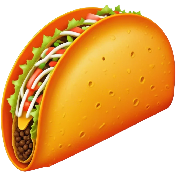 Neon orange taco shell empty emoji