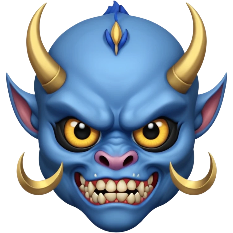 blue oni with black eye ball and gold iris emoji