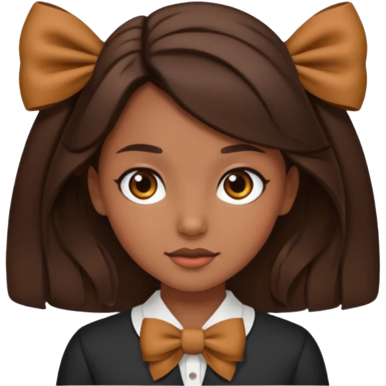 bow color brown brunette emoji