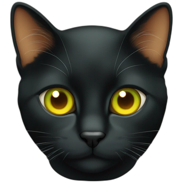 Black orange cat with yellow eyes and Green pupils emoji