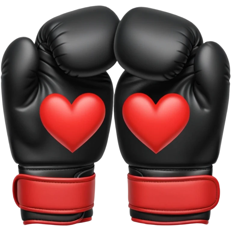 Genera un emoji de guantes de boxeo negros con corazones rotos  emoji