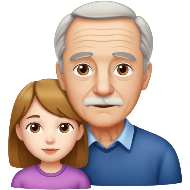 Young girl with grandad emoji