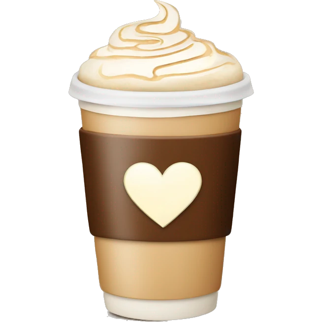 Latte with heart drawing  emoji