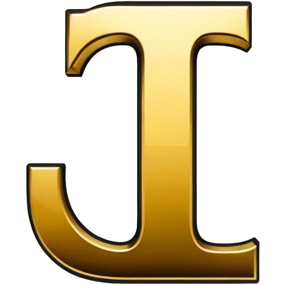 Bold Black-Gold Font Big Capital “I” Letter  emoji