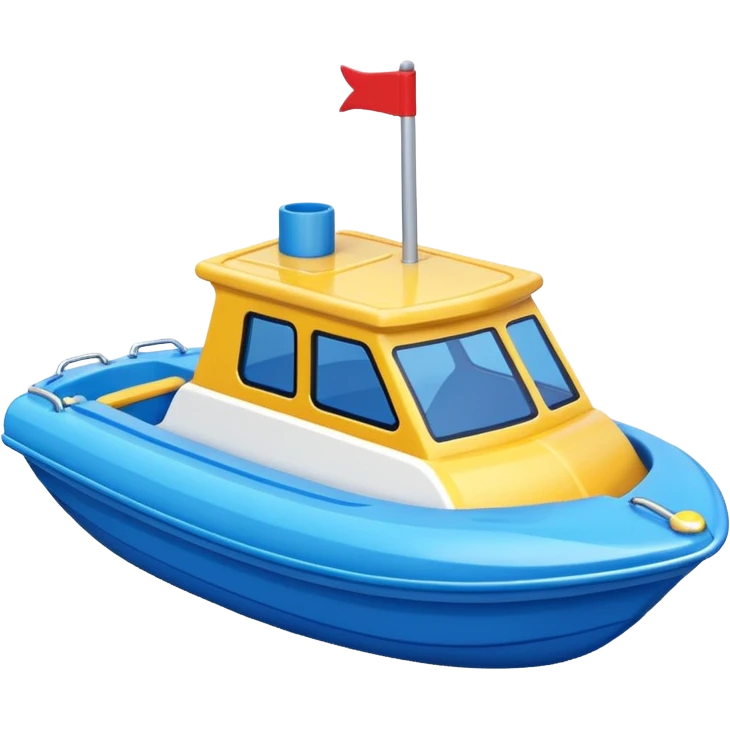 simple plastic toy boat emoji