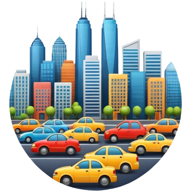 round emoji of a realistic city emoji