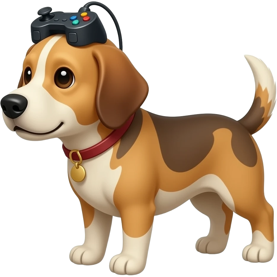 dog with controller on head emoji