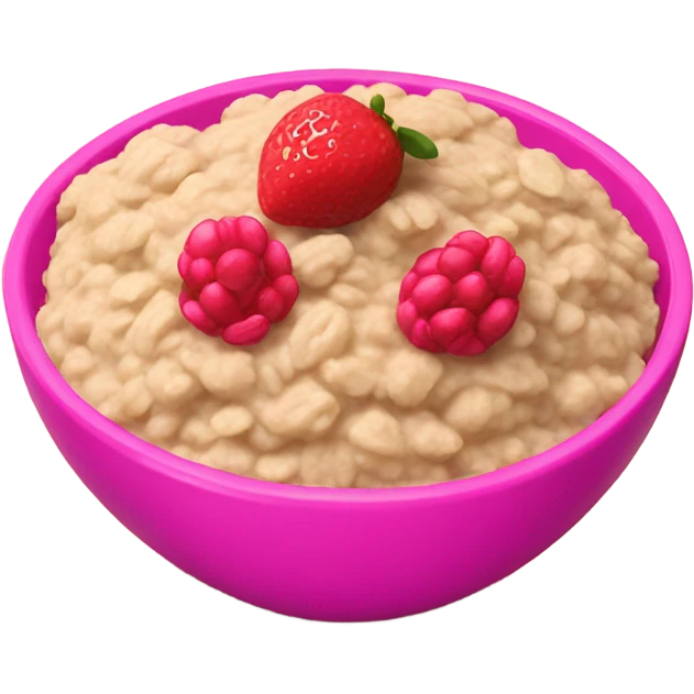 Hot pink oatmeal with fruit  emoji