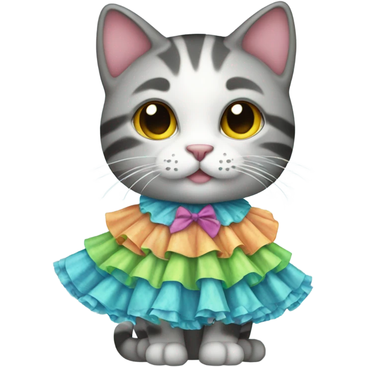 Cat wearing a dress emoji